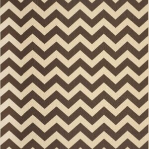 Safavieh Courtyard Bailey Chevron Indoor/Outdoor Area Rug, 8' x 11', Dark Brown