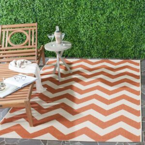 Safavieh Courtyard Bailey Chevron Indoor/Outdoor Area Rug, 5'3" x 7'7", Terracotta/Beige