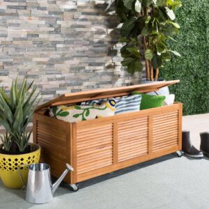 Safavieh Safavieh Outdoor Durable Eucalyptus Frame Wooden Deck Box, Natural