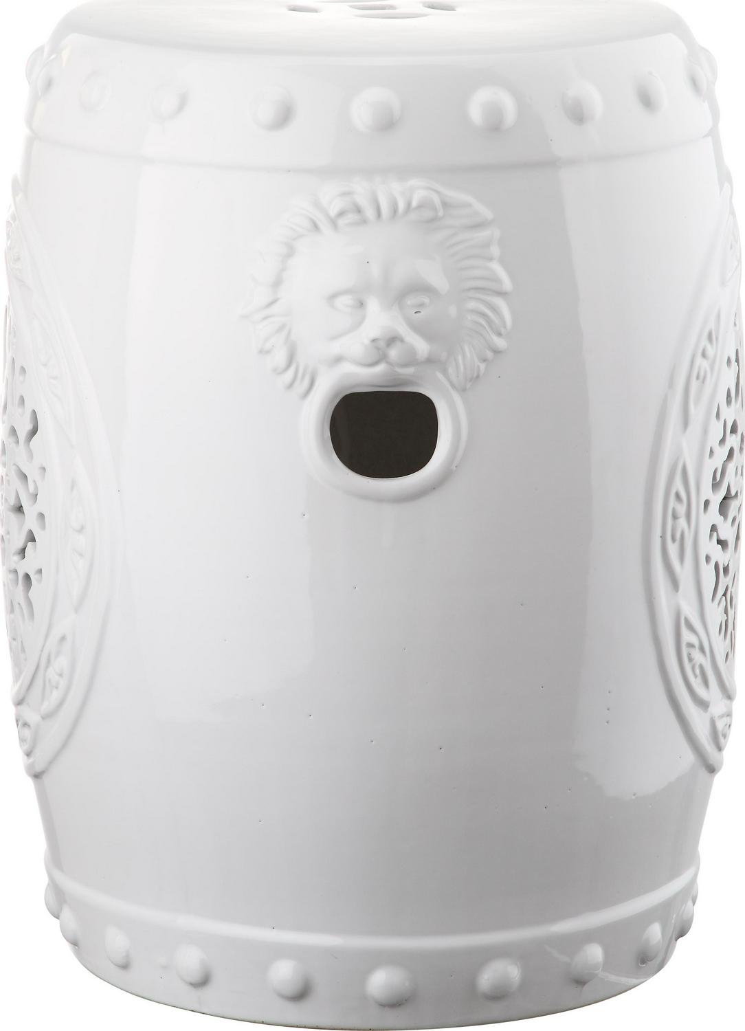 Safavieh Flower Drum Indoor/Outdoor Garden Patio Stool, White - Image 3