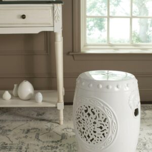 Safavieh Flower Drum Indoor/Outdoor Garden Patio Stool, White