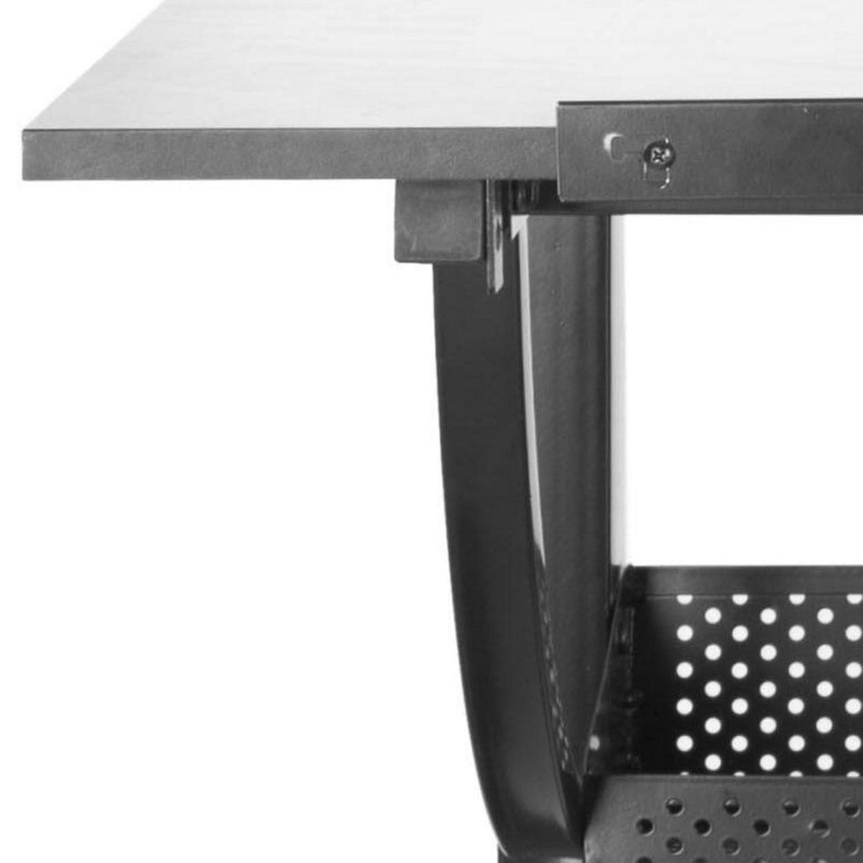 SAFAVIEH Harvard Rustic Solid Writing Desk with Stool, Black/White - Image 5