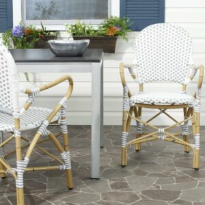 Safavieh Hooper Outdoor Stacking Arm Chair, Set of 2 - Grey/White
