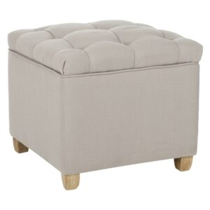 Safavieh Joanie Taupe Tufted Storage Ottoman