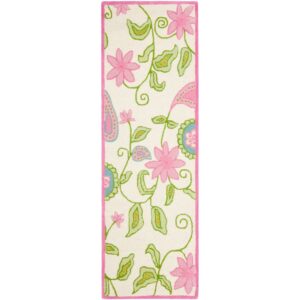 Safavieh Kids Trecia Hand-Tufted 2'3" x 9' Runner Rug, Ivory/Pink