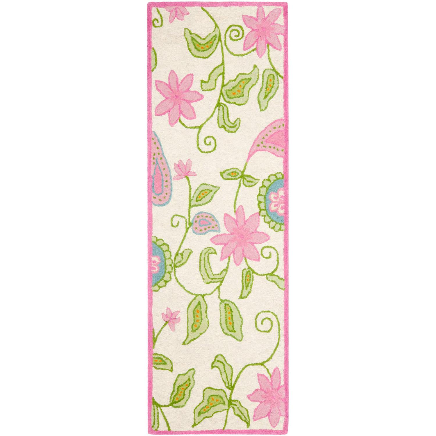 Safavieh Kids Trecia Hand-Tufted 2'3" x 9' Runner Rug, Ivory/Pink