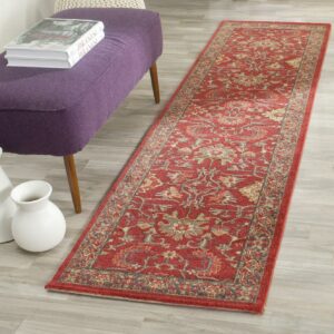 SAFAVIEH Mahal Bentley Oriental Runner Rug, Red/Navy, 2'2" x 10'