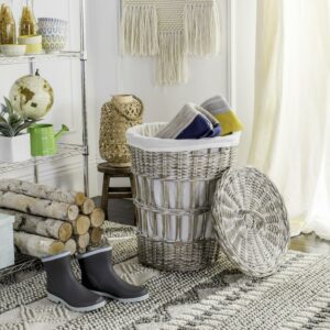 Safavieh Maggy Nautical Storage Hamper with Liner and Removable Lid