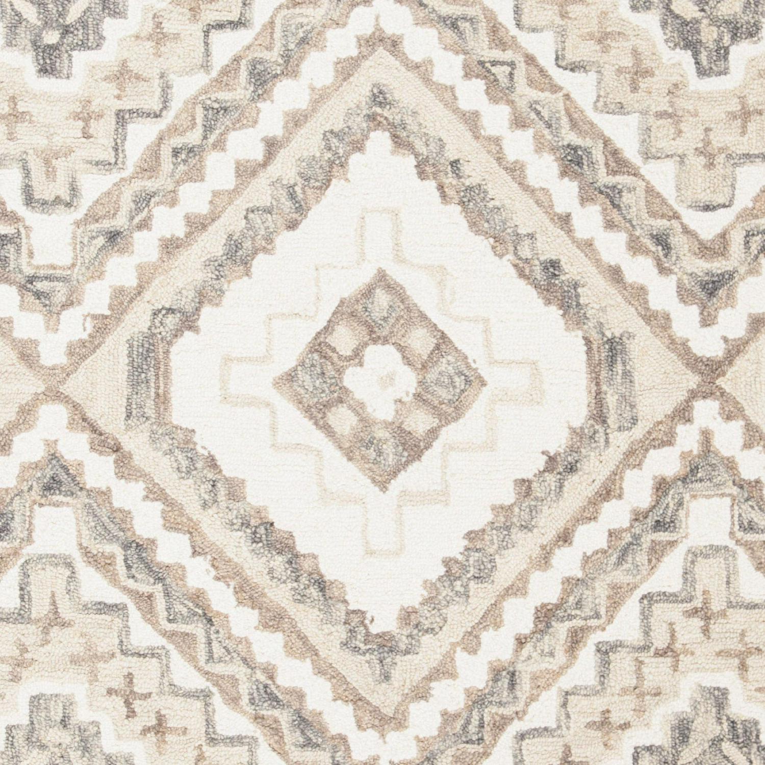 SAFAVIEH Aspen Caymen Geometric Wool Area Rug, Taupe/Ivory, 5' x 8' - Image 8