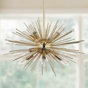 Safavieh Zadie 12-Light Modern Glam Spiked Pendant, Gold