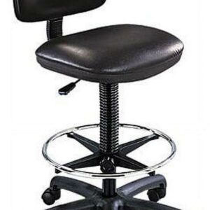 Safco Fabric Swivel and Adjustable Footring Drafting Chair, Black