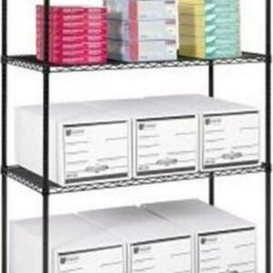 Safco 48"x24" Industrial Wire Shelving in Black
