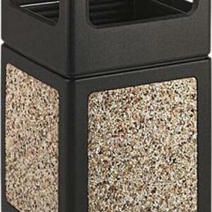 Safco Canmeleon Outdoor/Indoor Aggregate Side Opening Trash Can 38-Gallon Black