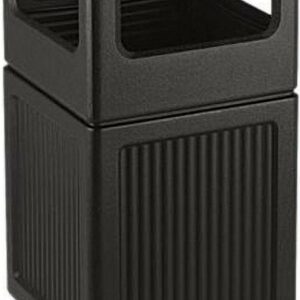 Canmeleon Side-Open Receptacle Square, Polyethylene, 38 gal, Textured Black