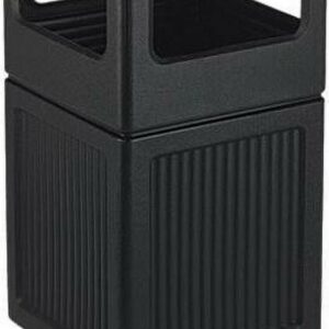 Safco Canmeleon Ash/Trash Receptacle Square Polyethylene 38gal Textured Black 9477BL