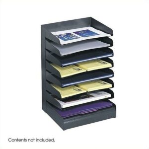 Safco Black Eight Tier Steel Desk Tray