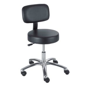 Safco Vinyl Lab Stool with Adjustable Pneumatic Lift in Black