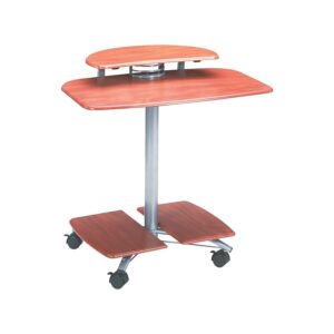 Safco Eastwinds Mobile Wood Computer Cart in Medium Cherry