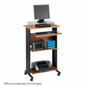 Safco MÜV Standing Wood Workstation in Cherry