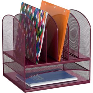 Safco Onyx - Sorter - 8 compartments - for Letter A Size (8.5 in x 11 in), 2 in width - wine