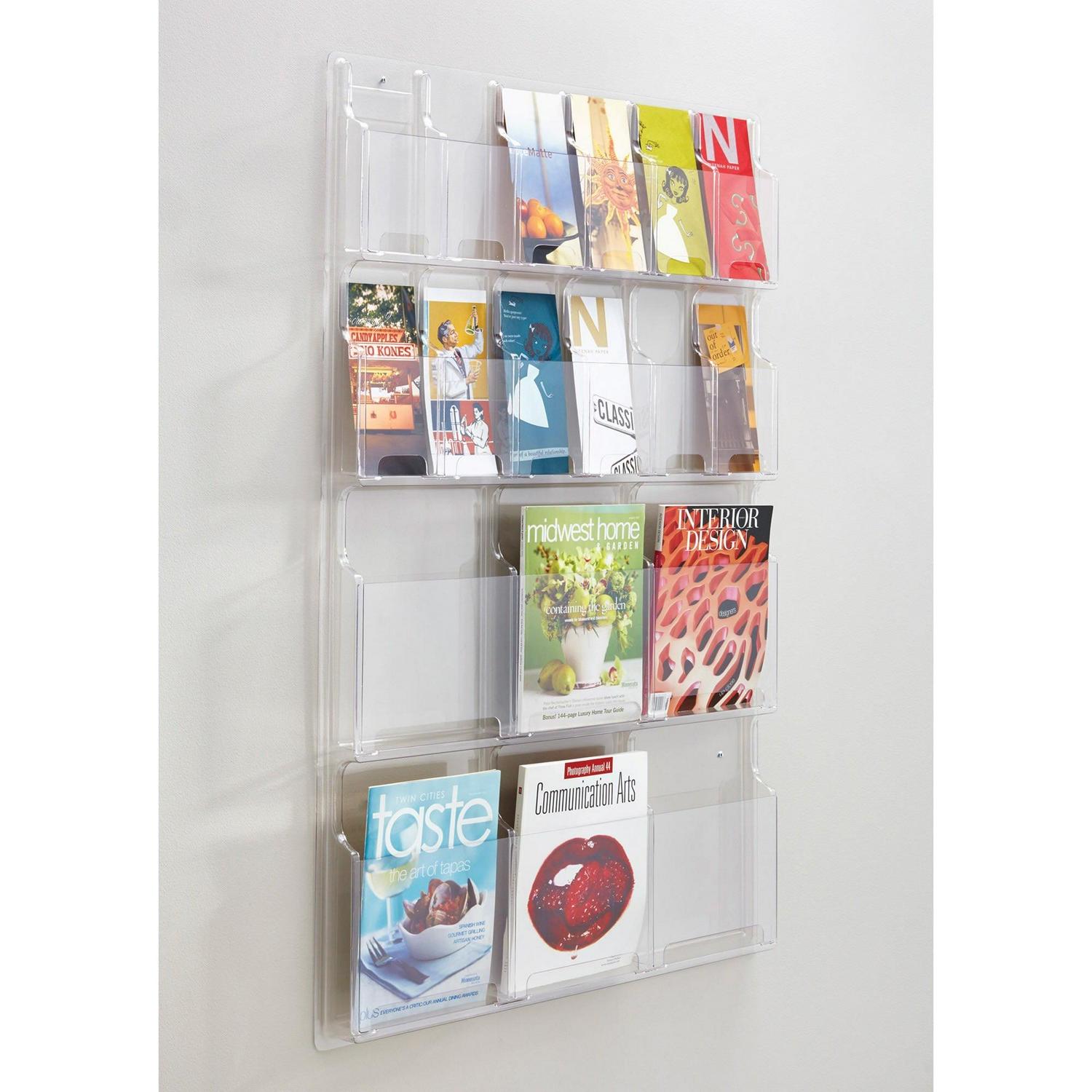 Safco Reveal Clear Literature Displays 18 Compartments 30w x 2d x 45h Clear 5600CL - Image 6