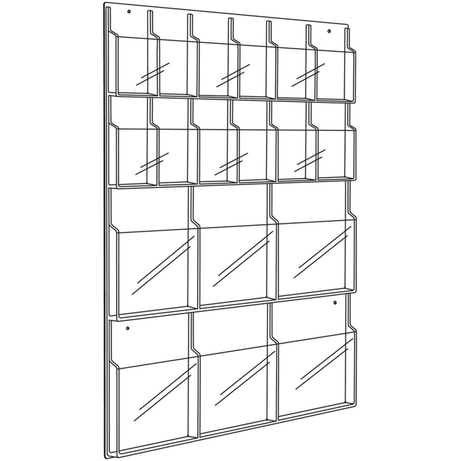 Safco Reveal Clear Literature Displays 18 Compartments 30w x 2d x 45h Clear 5600CL - Image 8
