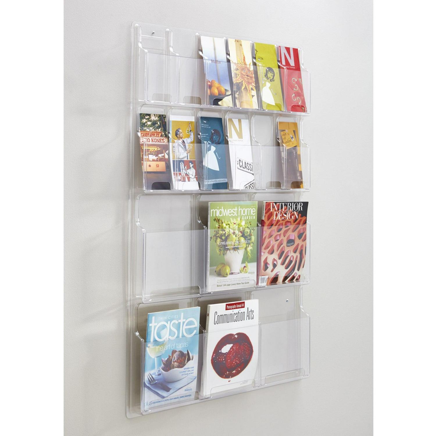 Safco Reveal Clear Literature Displays 18 Compartments 30w x 2d x 45h Clear 5600CL - Image 2