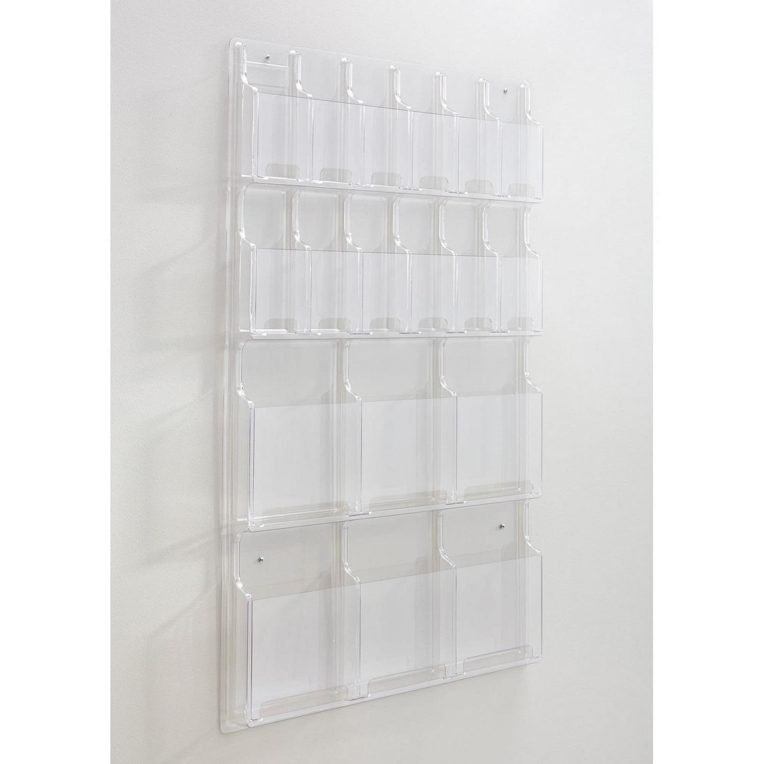 Safco Reveal Clear Literature Displays 18 Compartments 30w x 2d x 45h Clear 5600CL - Image 4