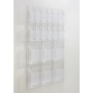 Safco Reveal Clear Literature Displays 18 Compartments 30w x 2d x 45h Clear 5600CL