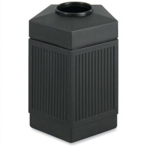 Safco Canmeleon Series Pentagon Indoor Outdoor Receptacle (Large) in Black