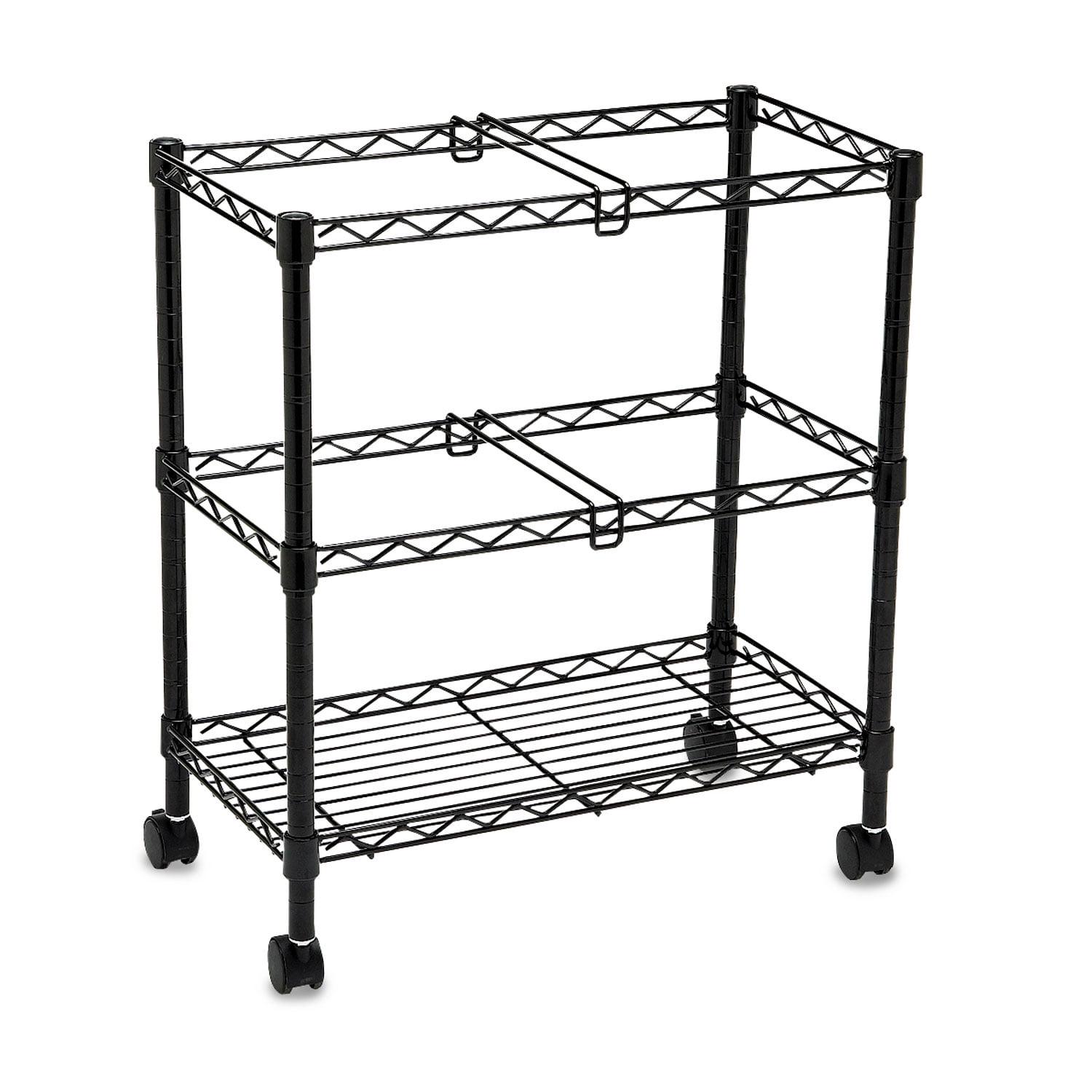Safco 2-Tier Rolling File Cart Black Steel - Image 2
