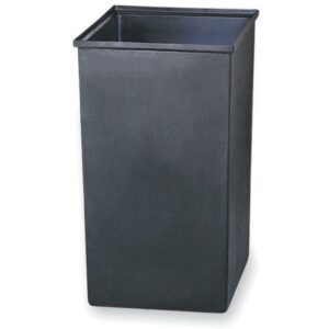 Safco Wood Receptacle Rigid Plastic Liner 36 gal Capacity - Square - 27.3" Height x 17" Width x 17" Depth - Plastic - Black