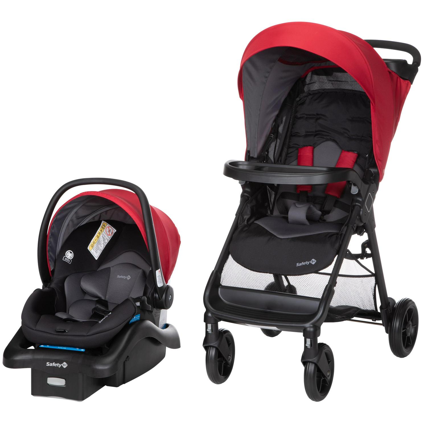 Safety 1st Smooth Ride Travel System Stroller and Infant Car Seat, Black Cherry
