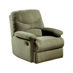 Pre-Owned ACME Arcadia Smooth Microfiber Recliner Chair with Handle, Sage Green