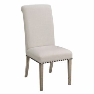 Salem Fabric Upholstered Dining Side Chair Beige (Set of 2)