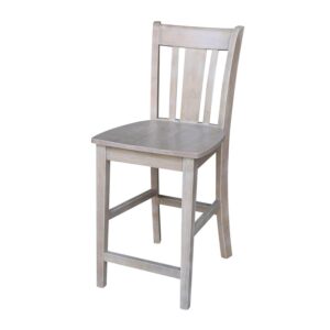 International Concepts San Remo 24" Counter Height Stool in Washed Gray Taupe