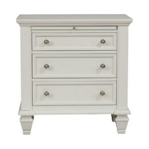Sandy Beach 3-drawer Nightstand Cream White