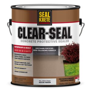 Satin Clear, Seal-Krete Clear-Seal Concrete Protective Sealer, 1 Gal, 4 Pack