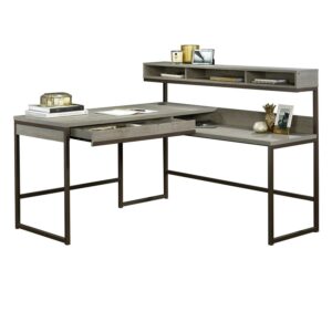 Sauder Manhattan Gate L-Shaped Desk, Mystic Oak Finish