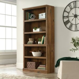 Sauder 5-Shelf Bookcase, Vintage Oak Finish