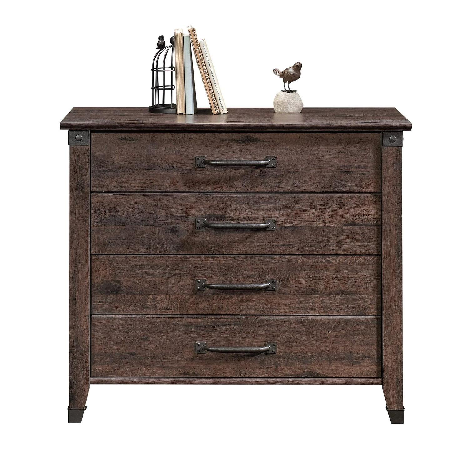 Sauder Carson Forge 2 Drawer Lateral File Cabinet, Coffee Oak Finish