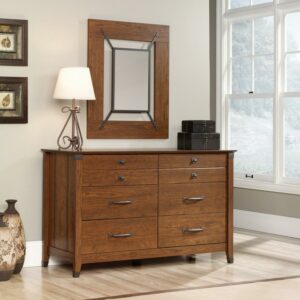 Sauder Carson Forge 6-Drawer Dresser, Washington Cherry Finish