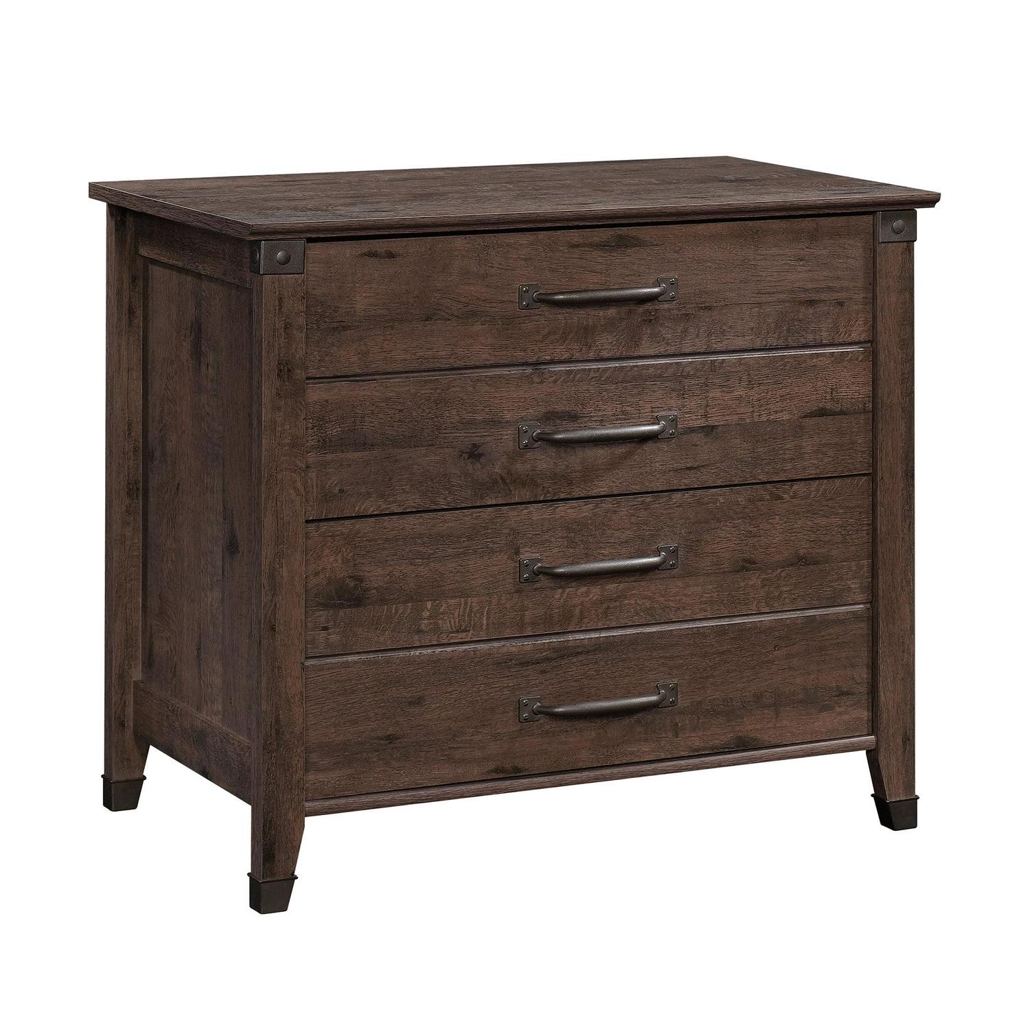 Sauder Carson Forge 2 Drawer Lateral File Cabinet, Coffee Oak Finish - Image 6