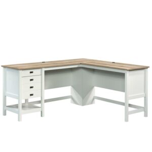Sauder Cottage Road L-Shaped Home Office Desk, Soft White Finish