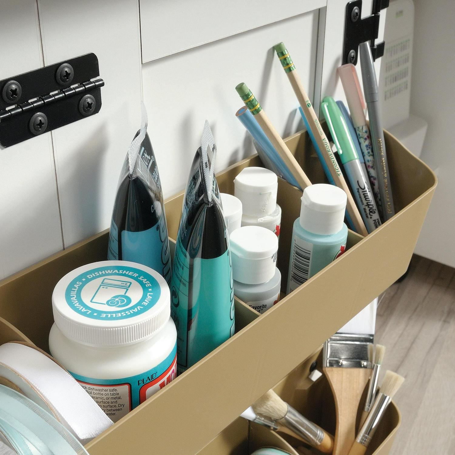 Sauder Sewing/Craft Cart, Soft White Finish - Image 6