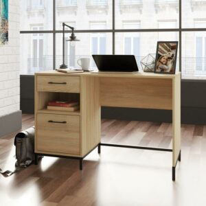 Sauder North Avenue Pedestal Home Office Desk with Drawers, Charter Oak Finish