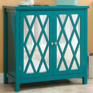 Sauder Harbor View Accent Storage Cabinet, Caribbean Blue Finish