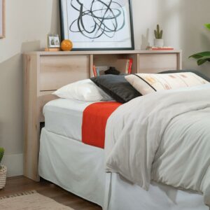 Sauder Harvey Park Full/Queen Bookcase Headboard with Doors, Pacific Maple Finish