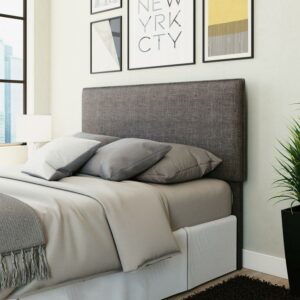 Sauder Harvey Park Queen Bed Headboard, Dark Gray Finish