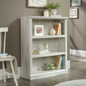 Sauder 3-Shelf Bookcase, White Plank Finish